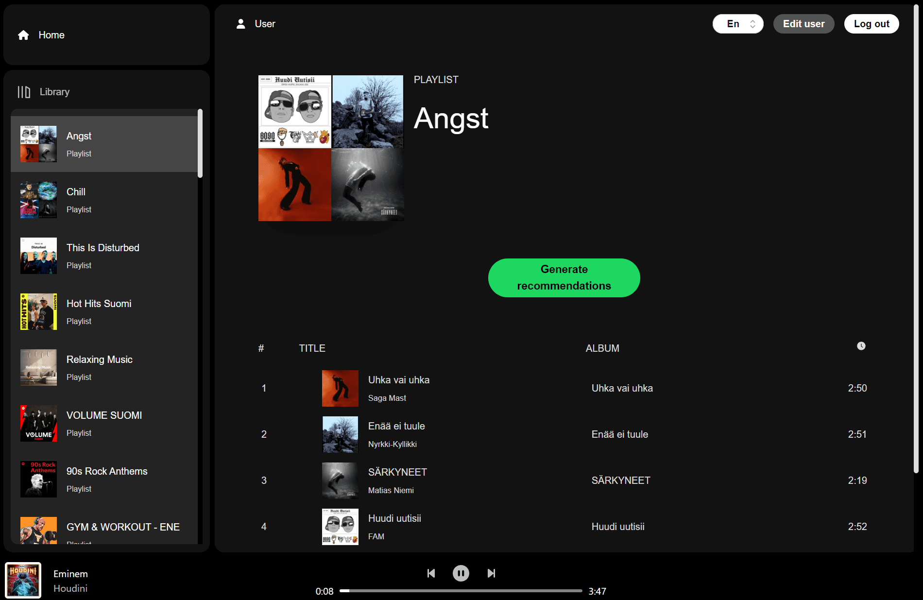 Music Recommendation Application